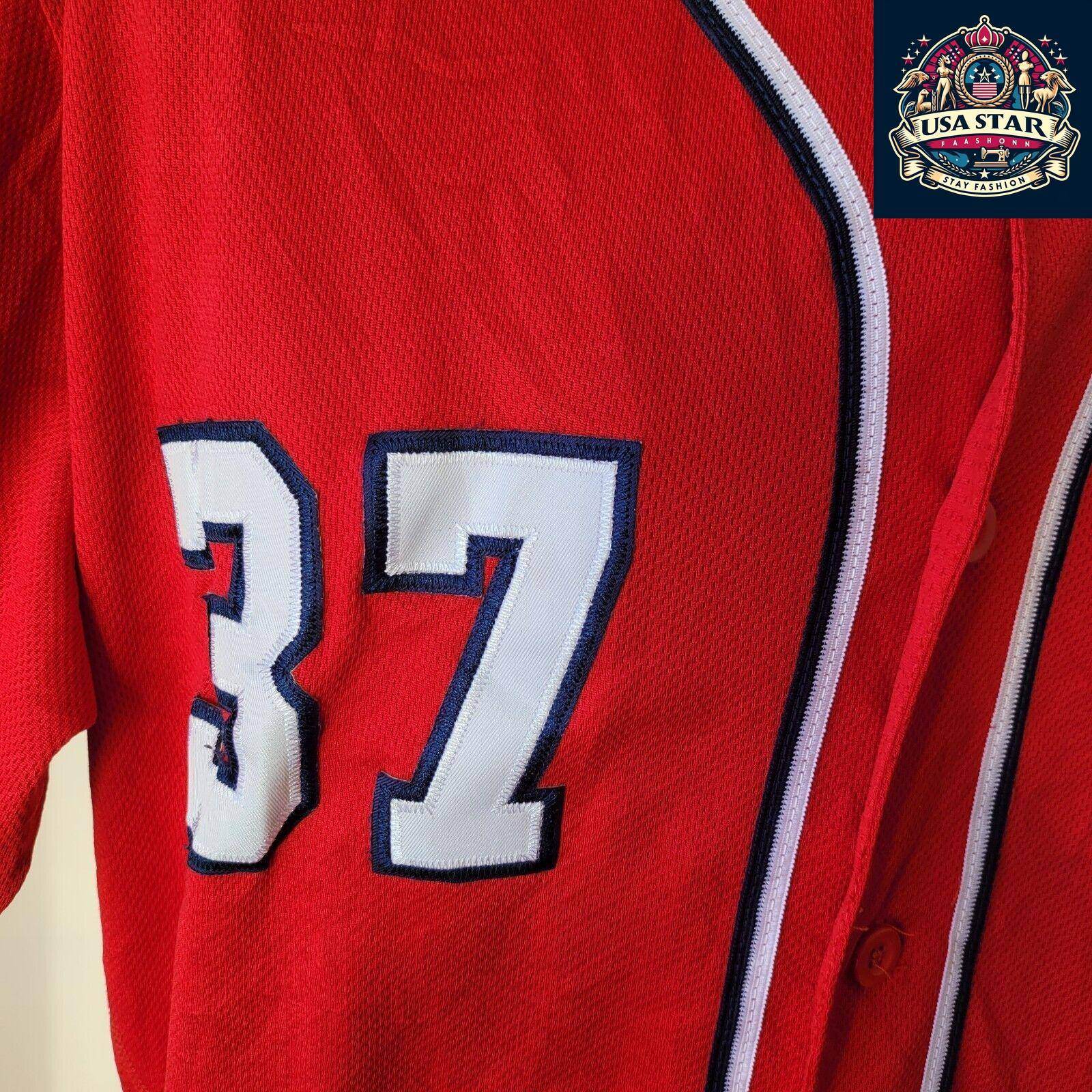 Washington Nationals Baseball Jersey by Majestic STRASBURG 37 Majestic sz 44 - USASTARFASHION