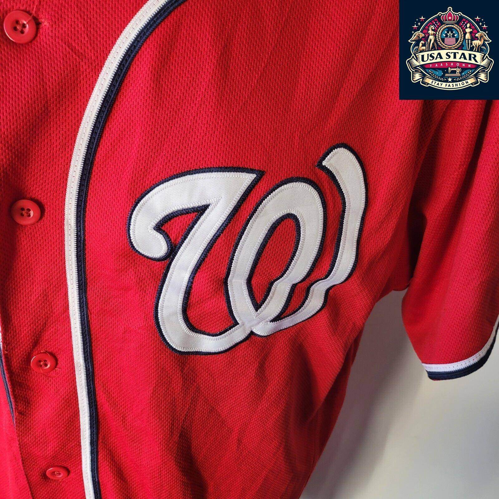 Washington Nationals Baseball Jersey by Majestic STRASBURG 37 Majestic sz 44 - USASTARFASHION