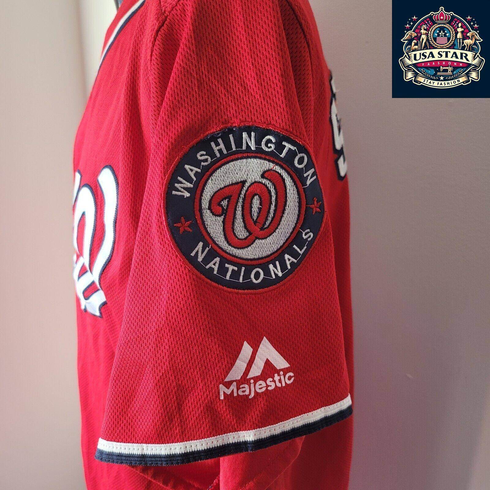 Washington Nationals Baseball Jersey by Majestic STRASBURG 37 Majestic sz 44 - USASTARFASHION