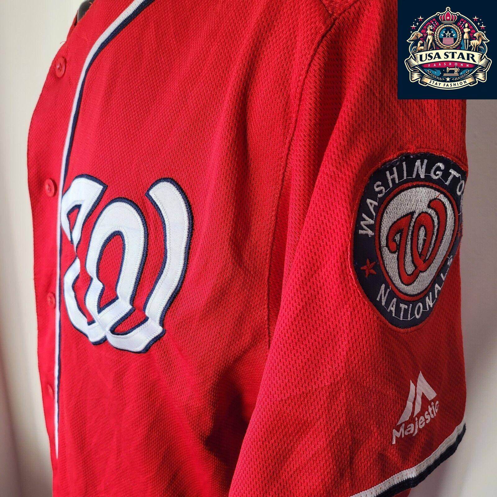 Washington Nationals Baseball Jersey by Majestic STRASBURG 37 Majestic sz 44 - USASTARFASHION