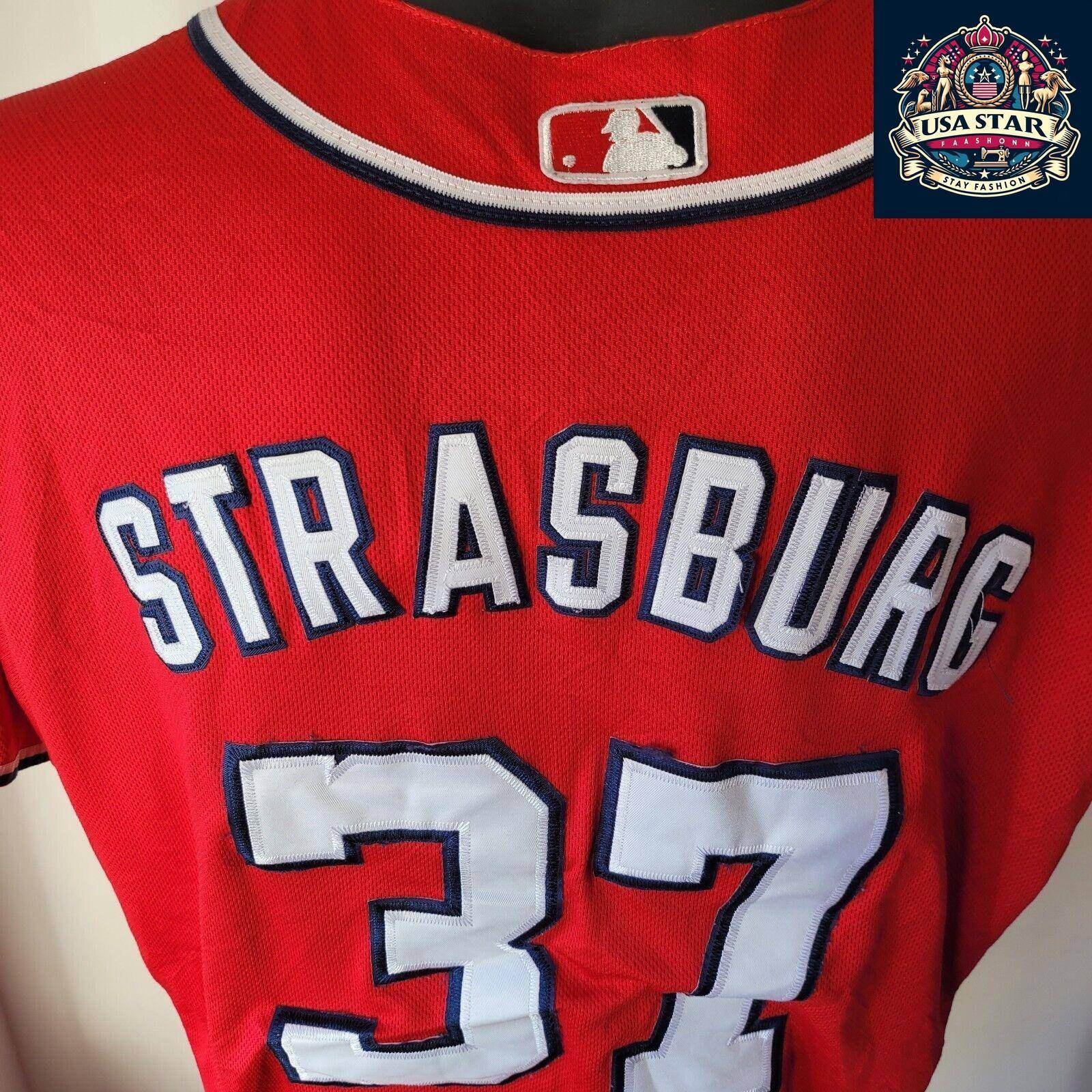 Washington Nationals Baseball Jersey by Majestic STRASBURG 37 Majestic sz 44 - USASTARFASHION