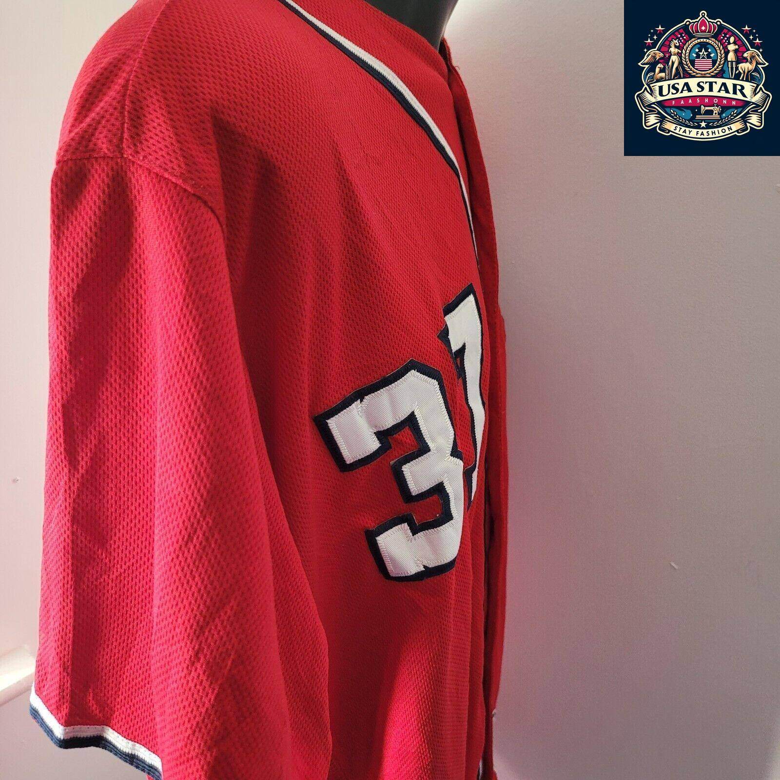 Washington Nationals Baseball Jersey by Majestic STRASBURG 37 Majestic sz 44 - USASTARFASHION