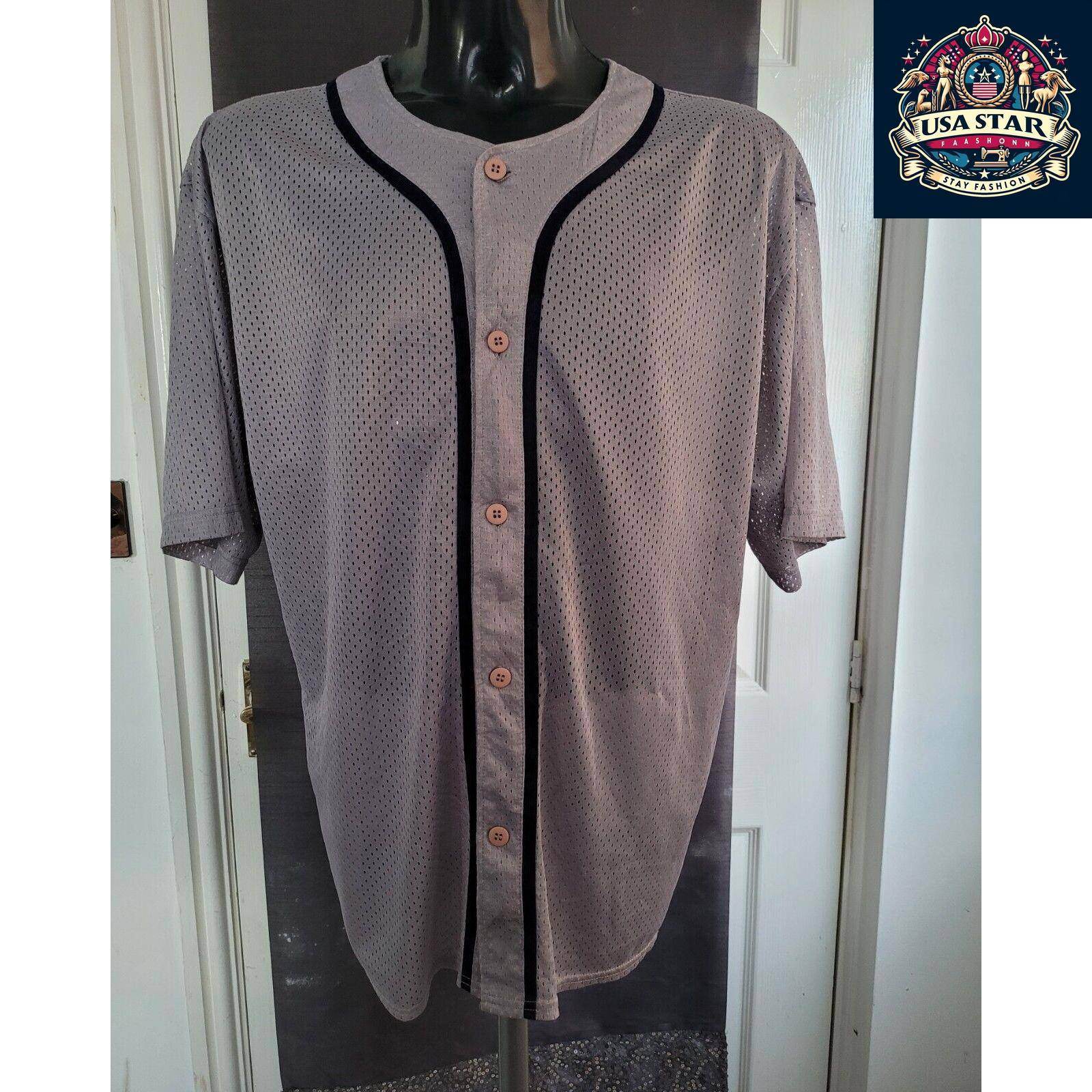 Winlott Baseball T-Shirt Size L - Grey Washington Nationals Jersey with Iconic MLB Logo - USASTARFASHION