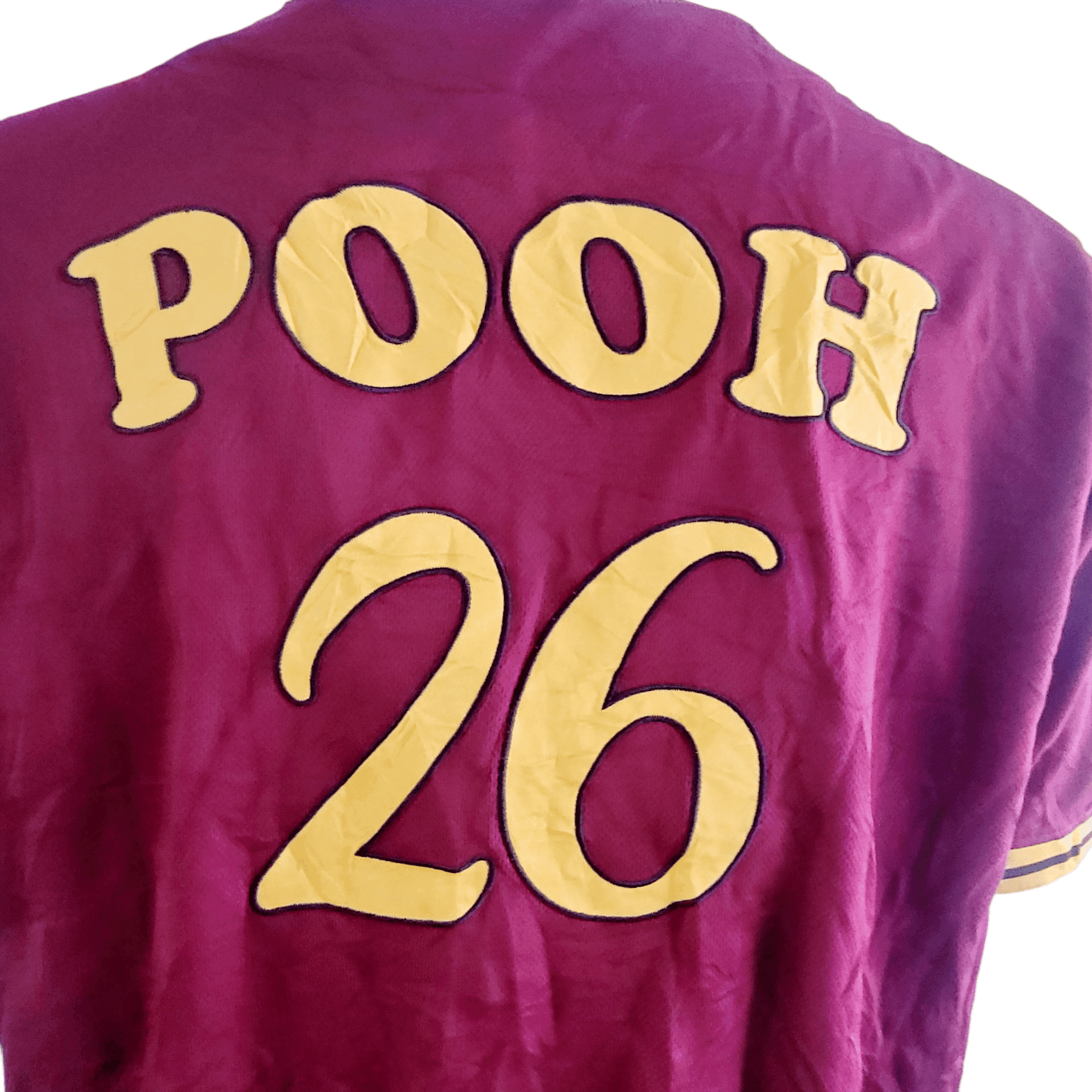 Winnie The Pooh Jersey 2X Red Baseball Style With Embroidered Pooh 26 And Hundred Acre Wood Design - USASTARFASHION