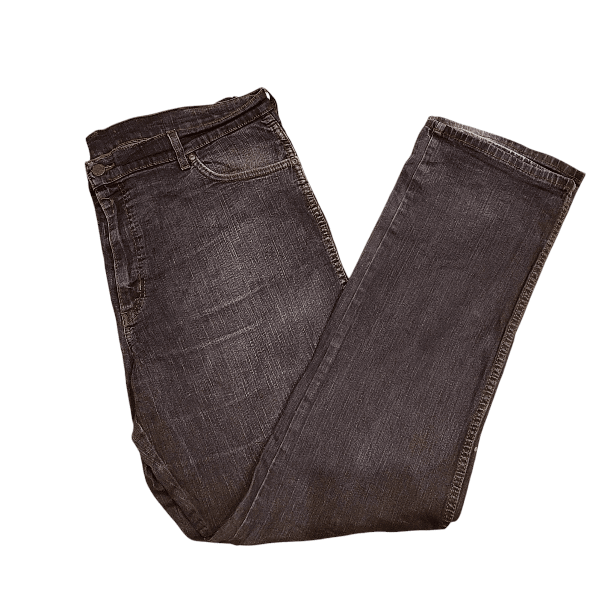 Wrangler Black Jeans W42 L34 - Classic Straight Leg Regular Fit, Comfortable Stretch Fabric - USASTARFASHION