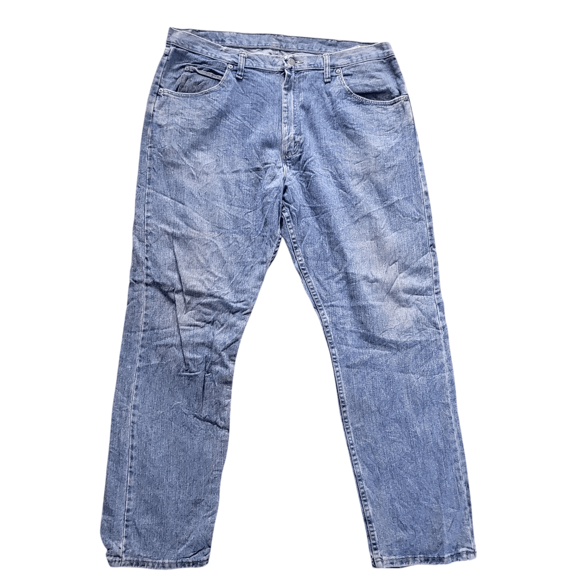 Wrangler Men's Jeans Relaxed Fit Light Blue Wash Size 38x32 - Pre - Owned with Visible Marks - USASTARFASHION