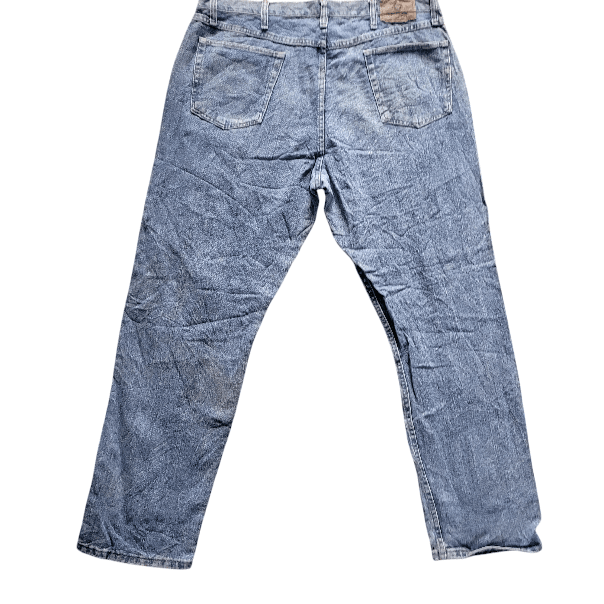 Wrangler Men's Jeans Relaxed Fit Light Blue Wash Size 38x32 - Pre-Owned with Visible Marks - USASTARFASHION