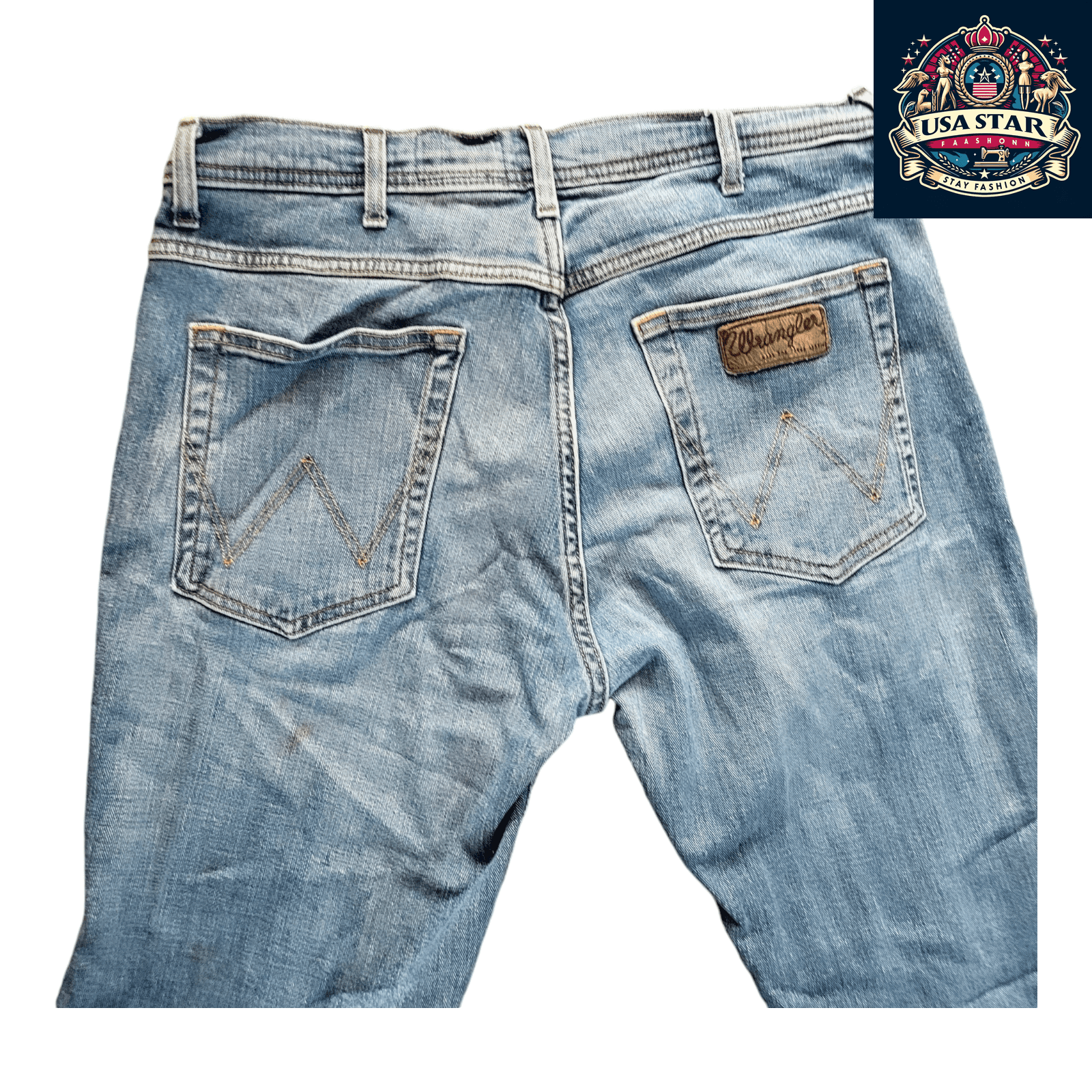 Wrangler Men's Jeans W34 L32 Light Blue Denim Arizona Stretch 98% Cotton Pre - Owned Grade B - USASTARFASHION