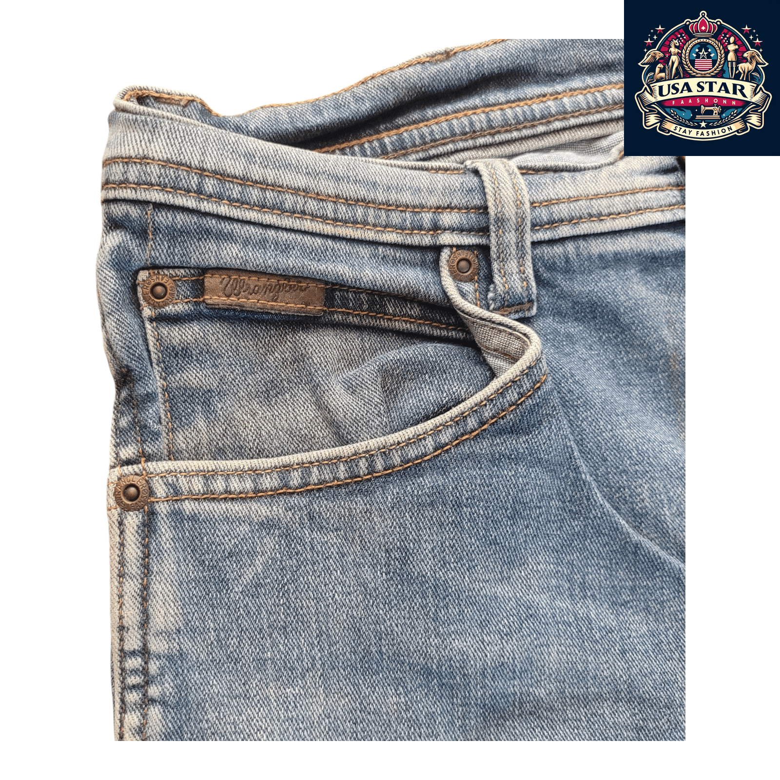 Wrangler Men's Jeans W34 L32 Light Blue Denim Arizona Stretch 98% Cotton Pre - Owned Grade B - USASTARFASHION