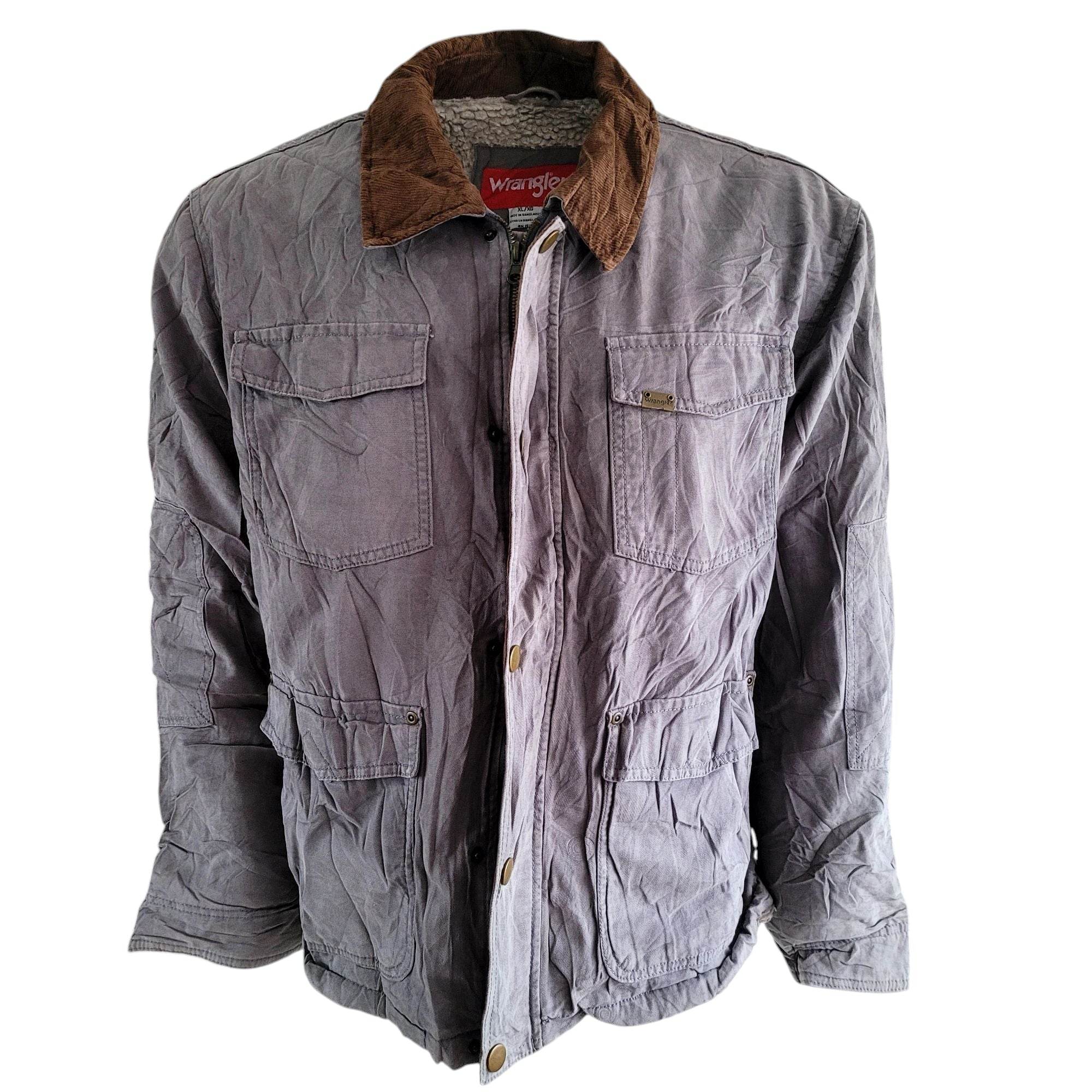 Wrangler Sherpa - Lined Canvas Barn Jacket XL – Corduroy Collar - USASTARFASHION