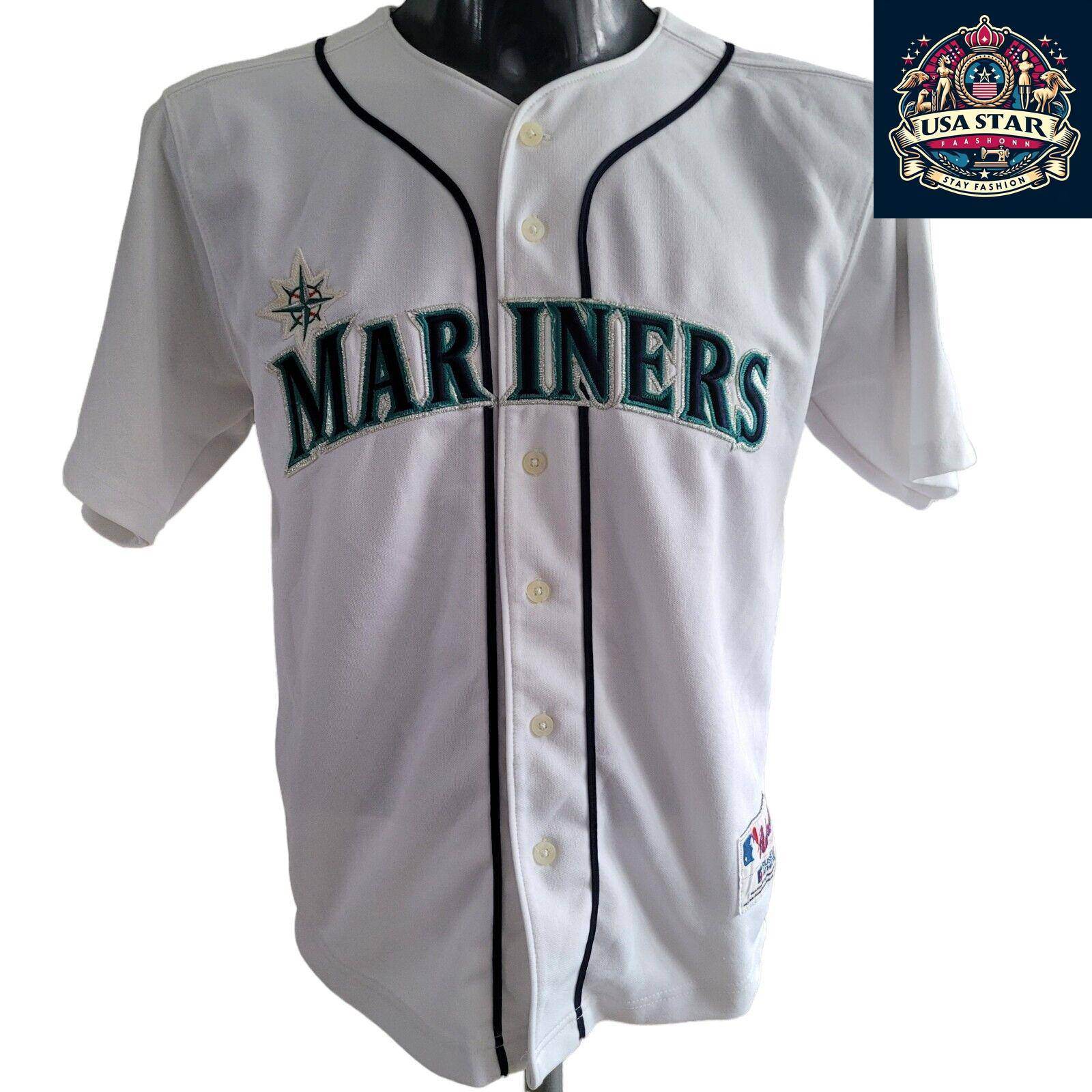 Youths Seattle Mariners Baseball Jersey By Russell Athletic ICHIRO 51 Size M - USASTARFASHION