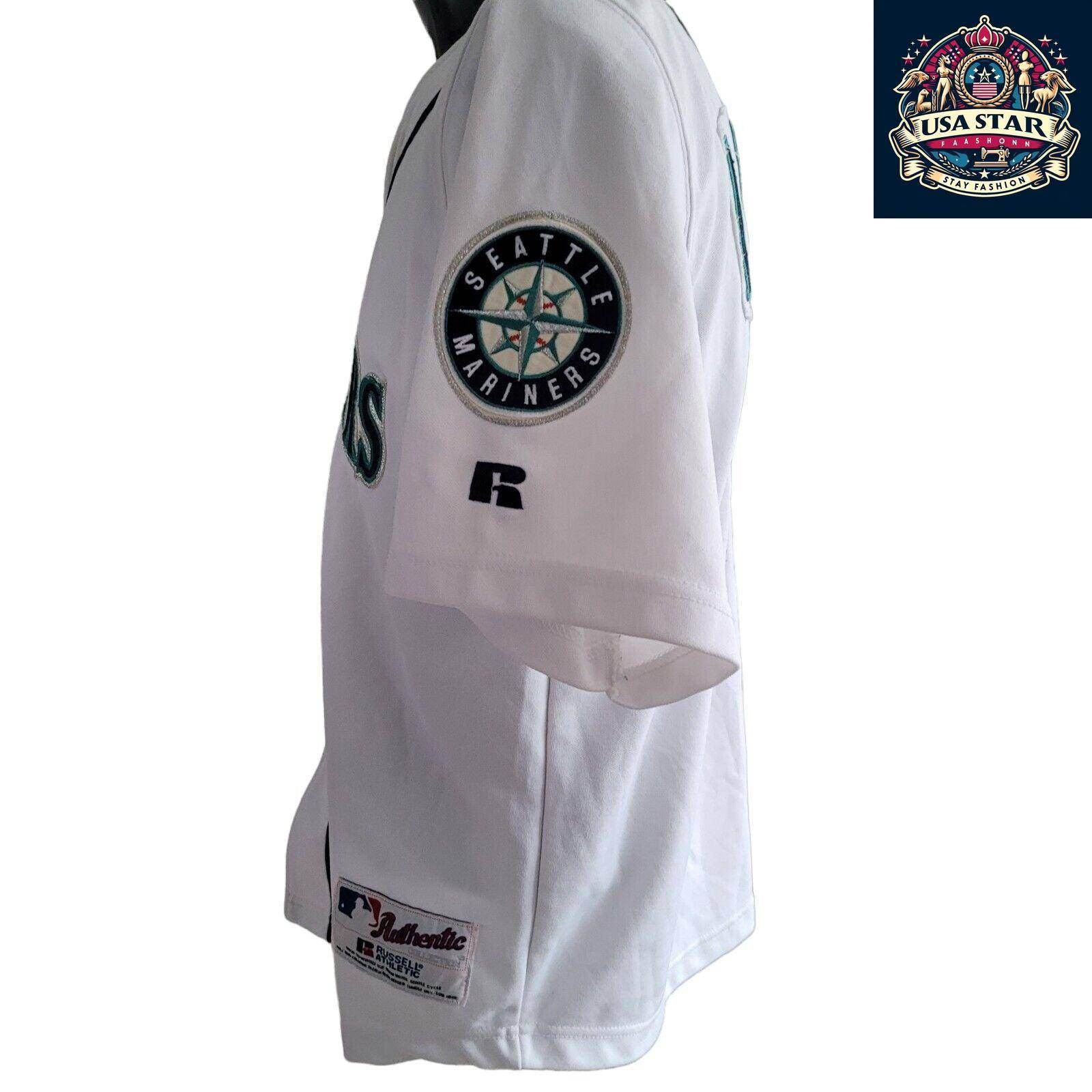 Youths Seattle Mariners Baseball Jersey By Russell Athletic ICHIRO 51 Size M - USASTARFASHION