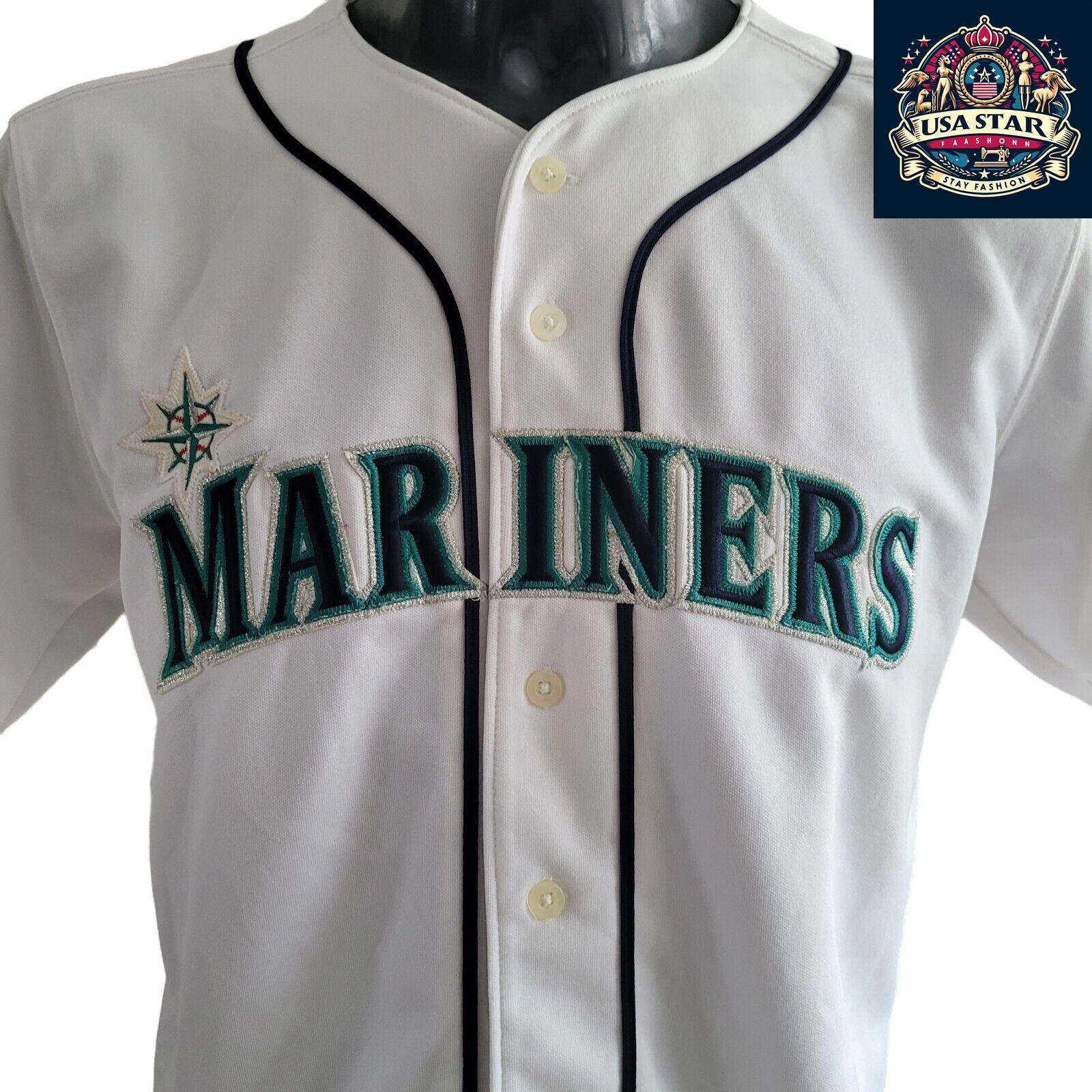 Youths Seattle Mariners Baseball Jersey By Russell Athletic ICHIRO 51 Size M - USASTARFASHION