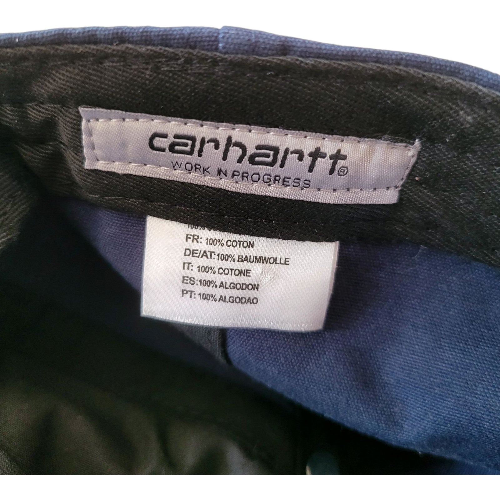 Used Carhartt WIP Madison Logo Cap – Navy Blue – One Size - USASTARFASHION