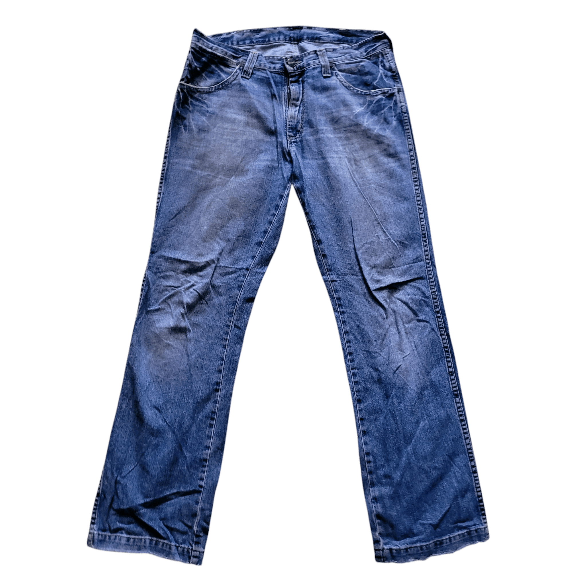 Used Wrangler Jeans Men's Alaska W34 L32 Straight Leg Blue - Grade B Condition - USASTARFASHION