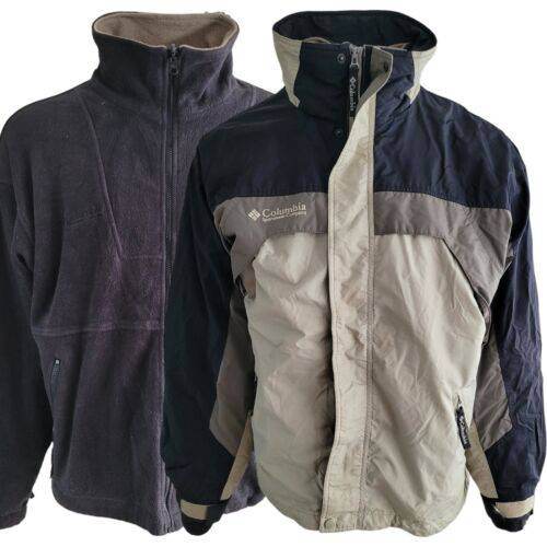 Vintage COLUMBIA Men Waterproof 2in1 Fleece Jacket Coat Sz L - USASTARFASHION