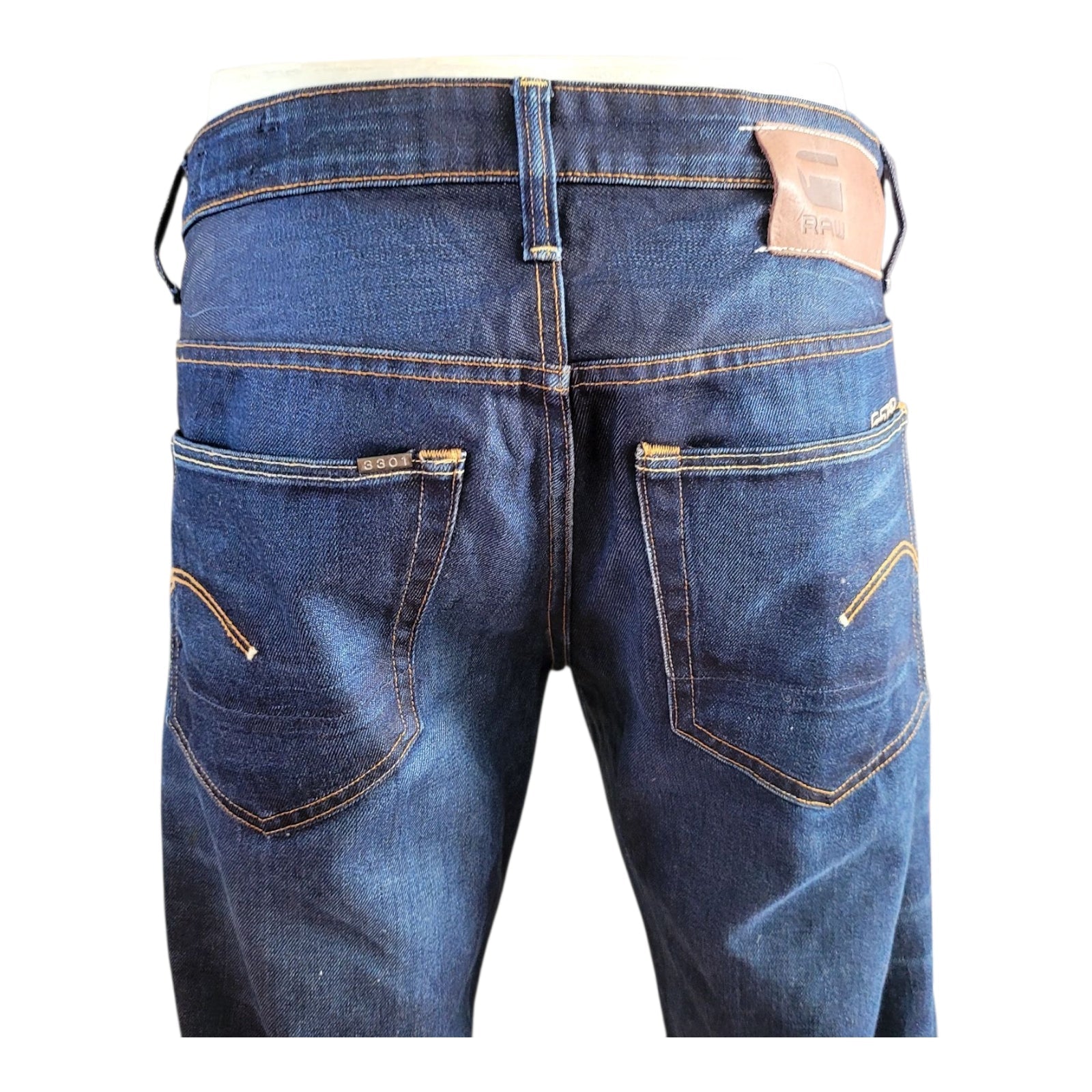 Vintage G - Star 3301 Low Tapered Jeans – W32 L34 – Dark Blue - USASTARFASHION