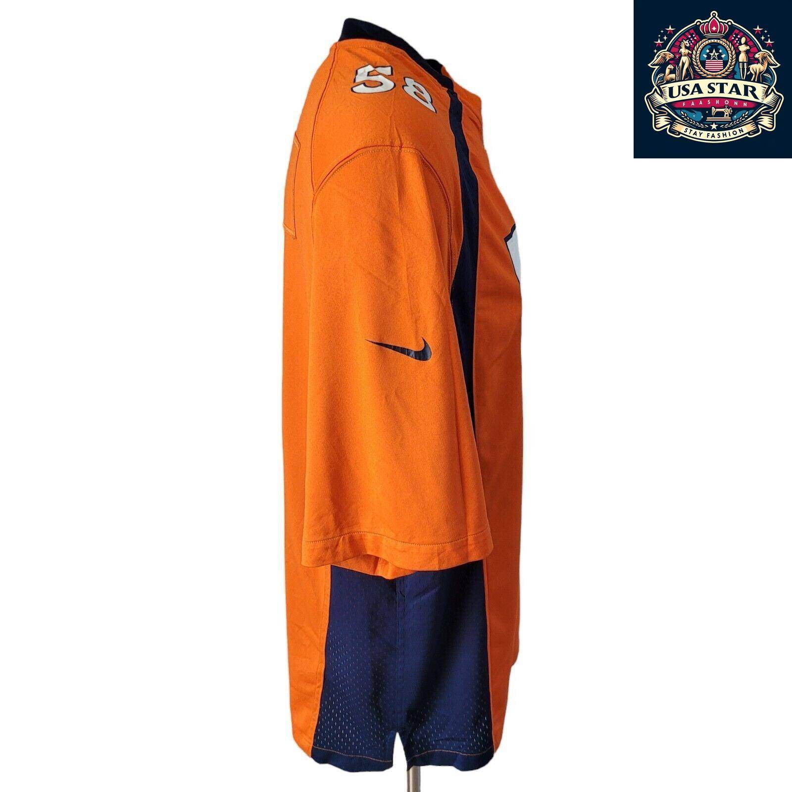 Von Miller 58 Denver Broncos Jersey, Men's XXL, Premium Quality, Comfortable Fit, Team Colors - USASTARFASHION