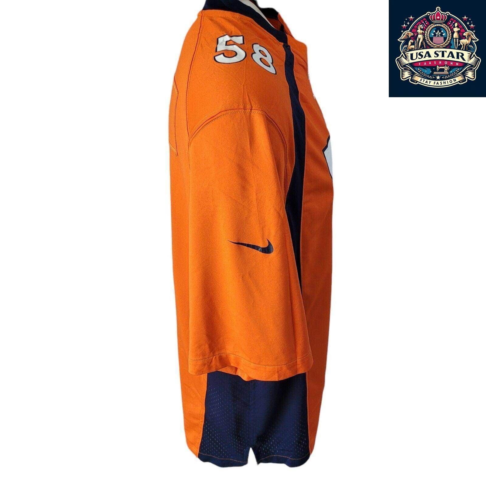 Von Miller 58 Denver Broncos Jersey, Men's XXL, Premium Quality, Comfortable Fit, Team Colors - USASTARFASHION