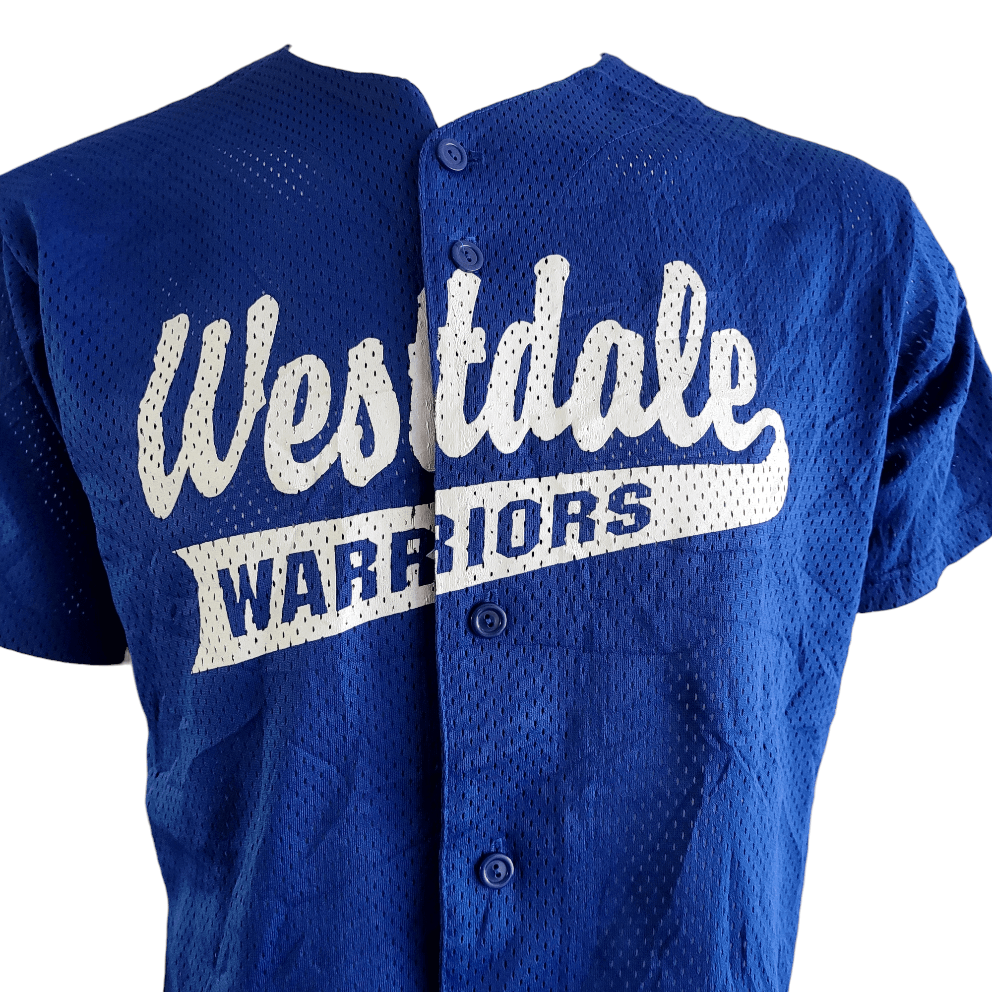 Westdale Warriors Baseball Jersey - Authentic Majestic Ice Man 14 in Medium, Breathable Mesh - USASTARFASHION