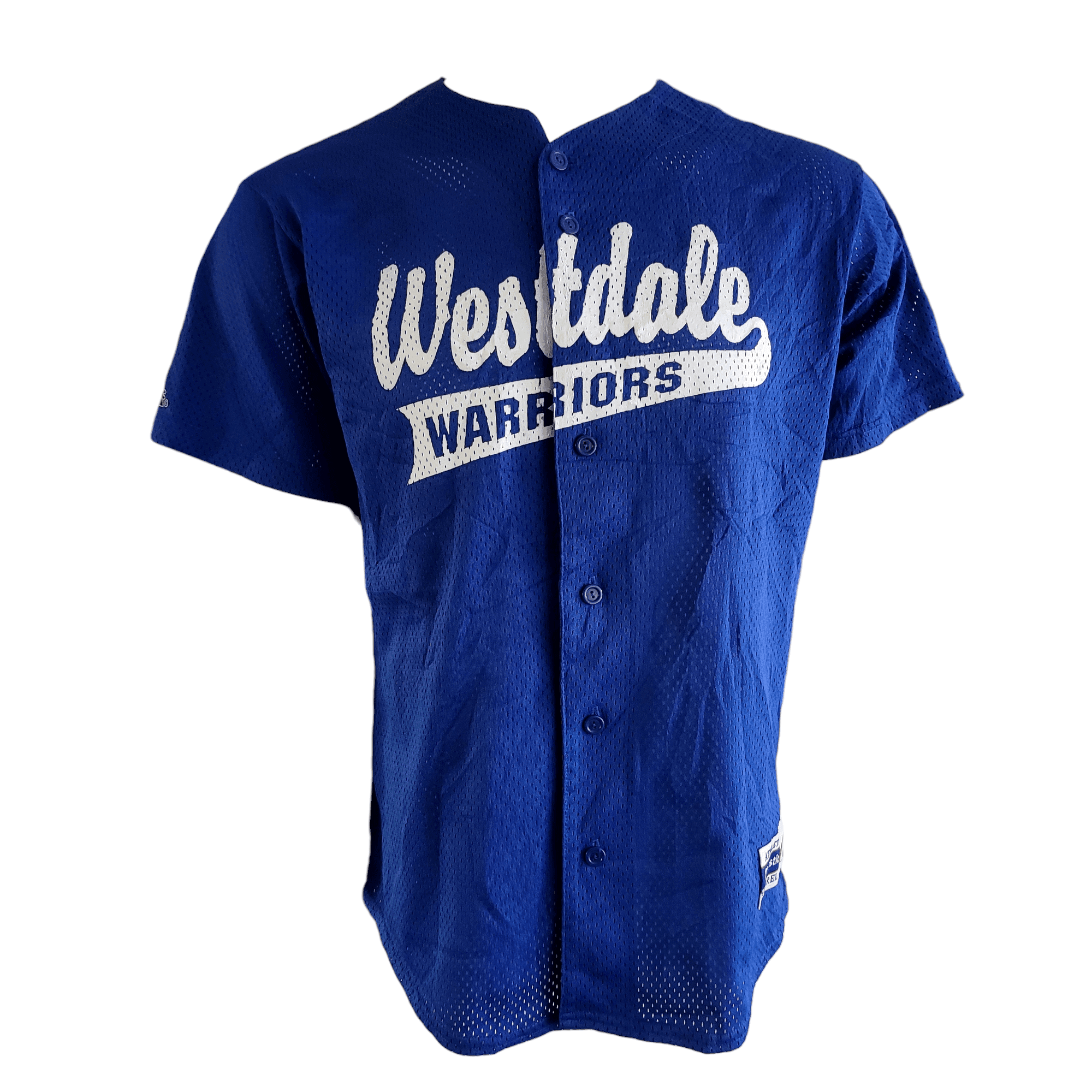 Westdale Warriors Baseball Jersey - Authentic Majestic Ice Man 14 in Medium, Breathable Mesh - USASTARFASHION