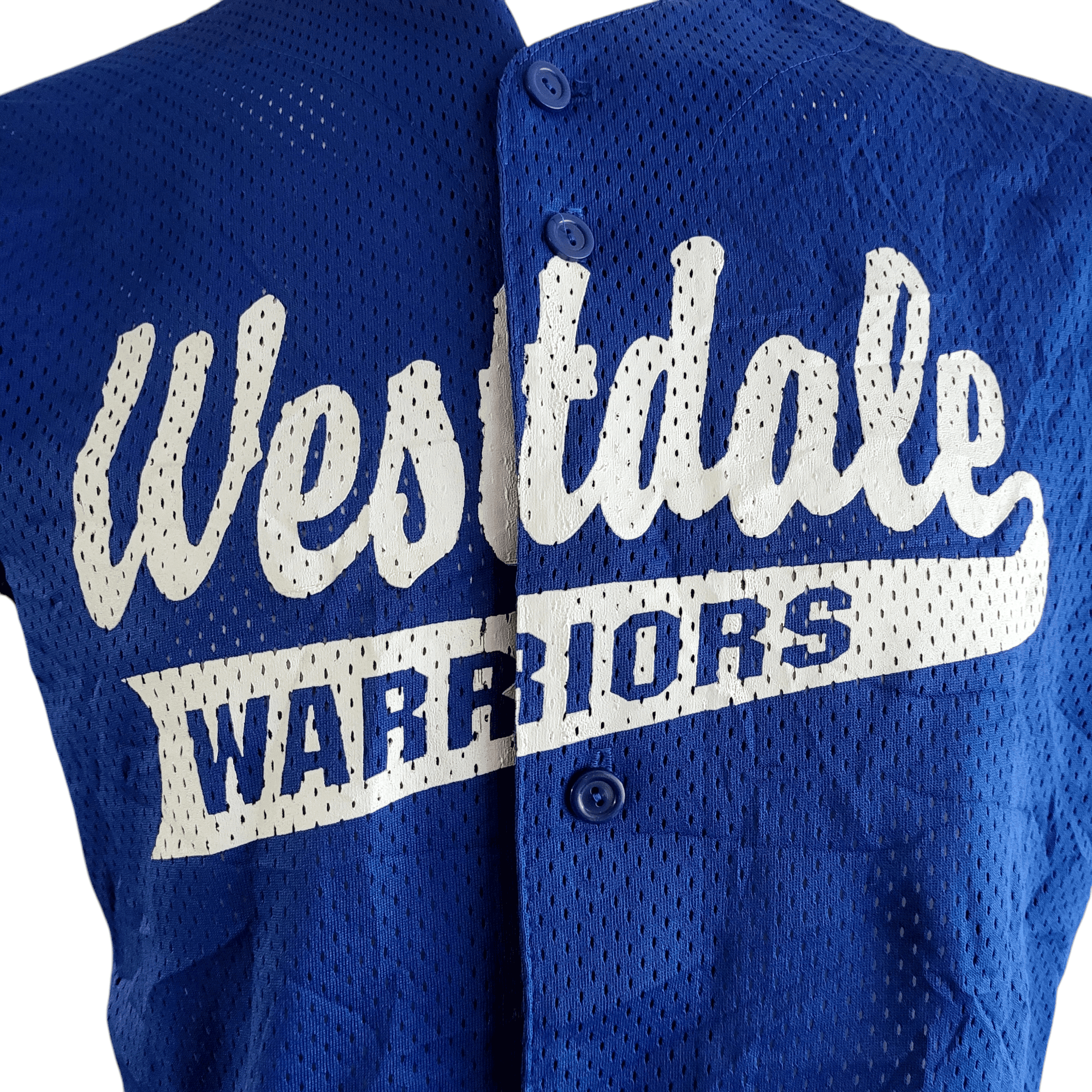 Westdale Warriors Baseball Jersey - Authentic Majestic Ice Man 14 in Medium, Breathable Mesh - USASTARFASHION