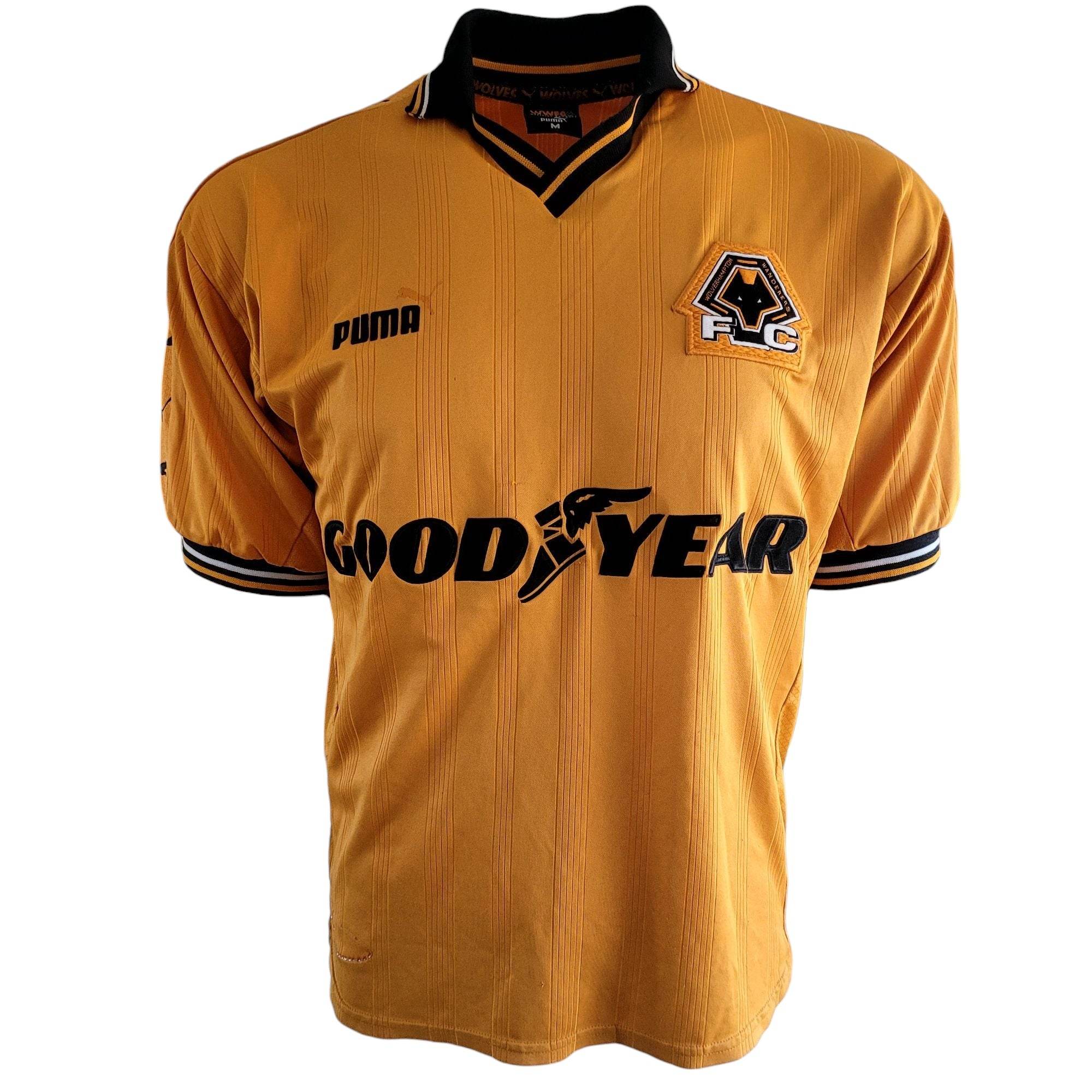 Wolverhampton Wanderers FC Puma 1998 - 2000 Home Shirt - Size M - USASTARFASHION
