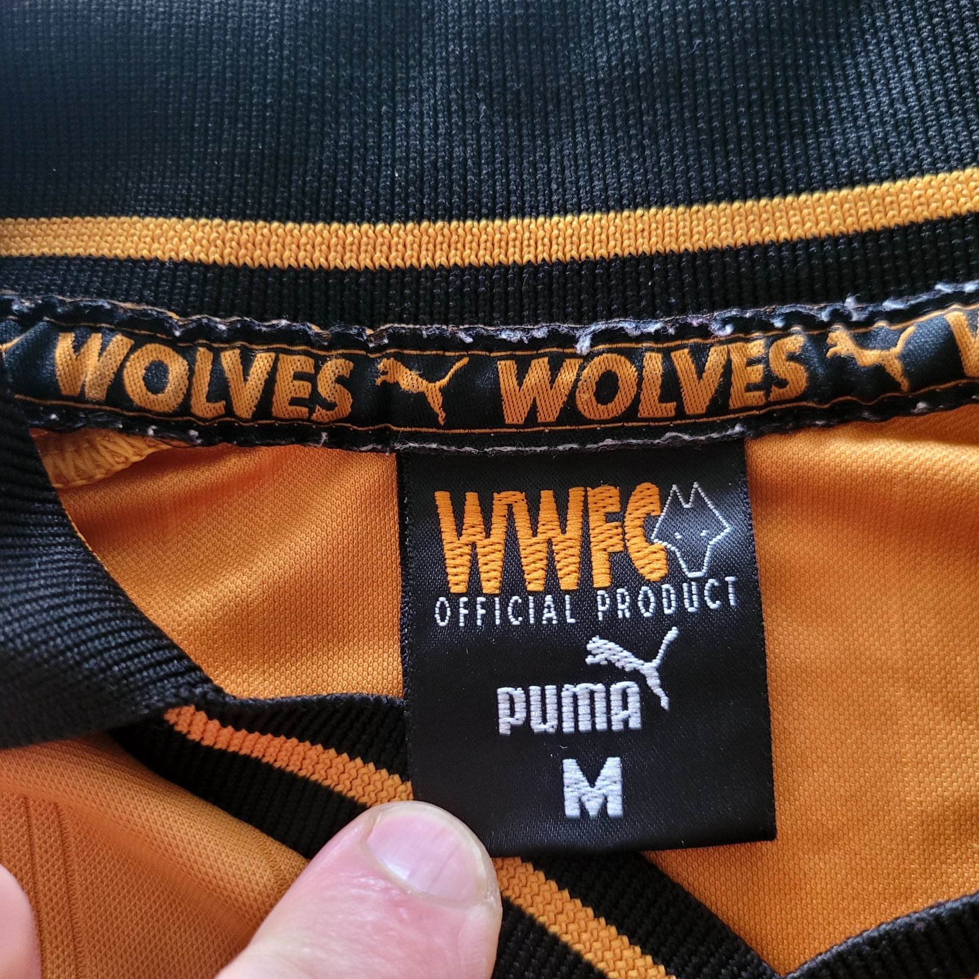 Wolverhampton Wanderers FC Puma 1998 - 2000 Home Shirt - Size M - USASTARFASHION