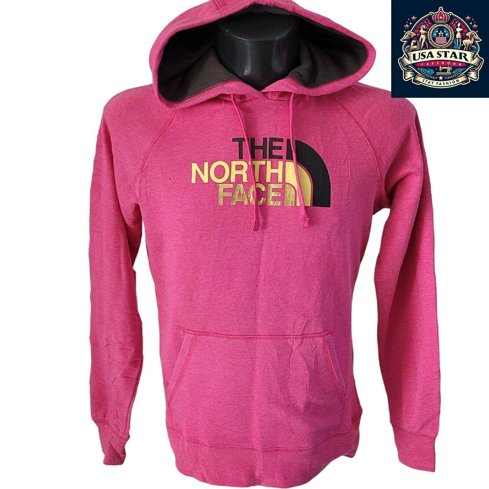 Women's North Face Hoodie, Medium Size, Soft Pink, Durable Fabric, Cozy Pullover for Activewear - USASTARFASHION