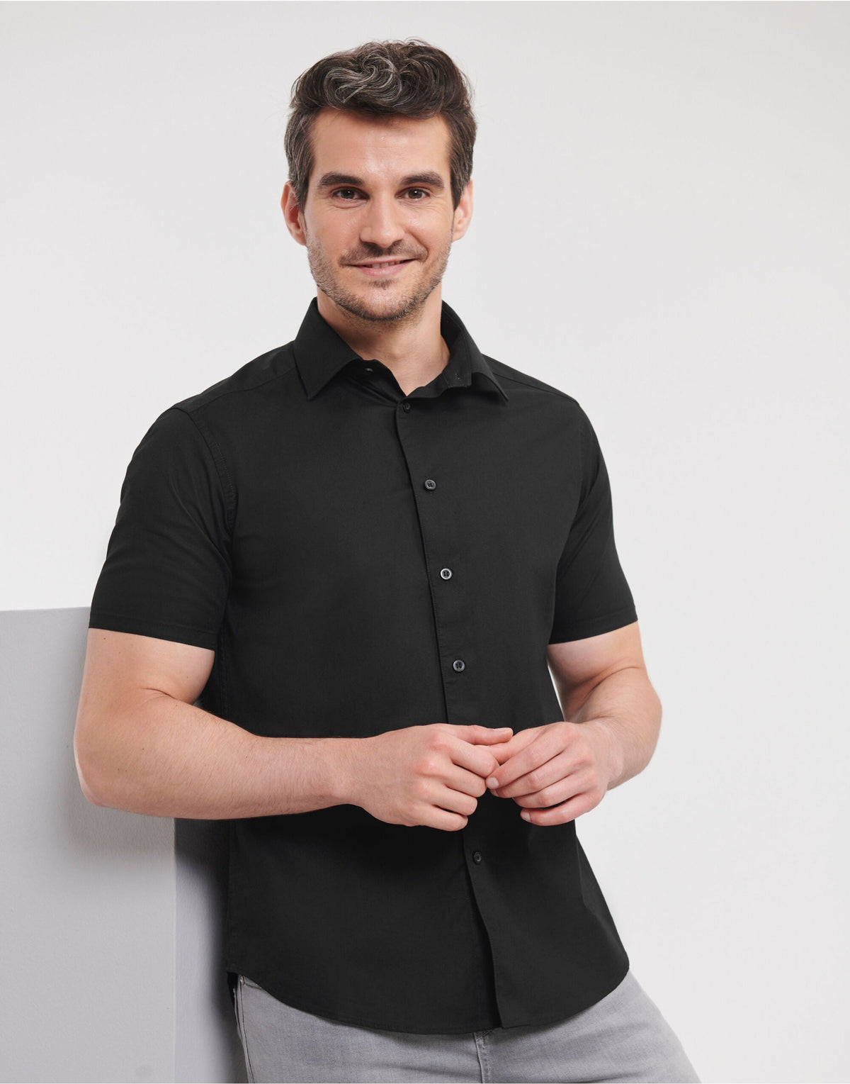 Russell Athletic Collection 947M Russell Collection Mens SS Stretch Shirt — Hospitality