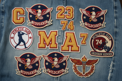 Custom embroidered patches with personalised name text or logo