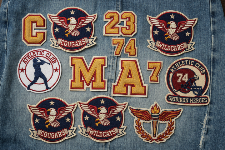 Custom embroidered patches with personalised name text or logo
