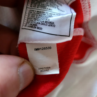 Scots Football Jersey #14 by Nike, XL Unisex, White & Red, Shorter Length Design, 100% Polyester - USASTARFASHION