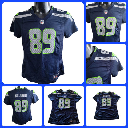 Seattle Seahawks Doug Baldwin Jersey 89 NFL On Field by Nike - Women's Medium, Navy Blue - USASTARFASHION