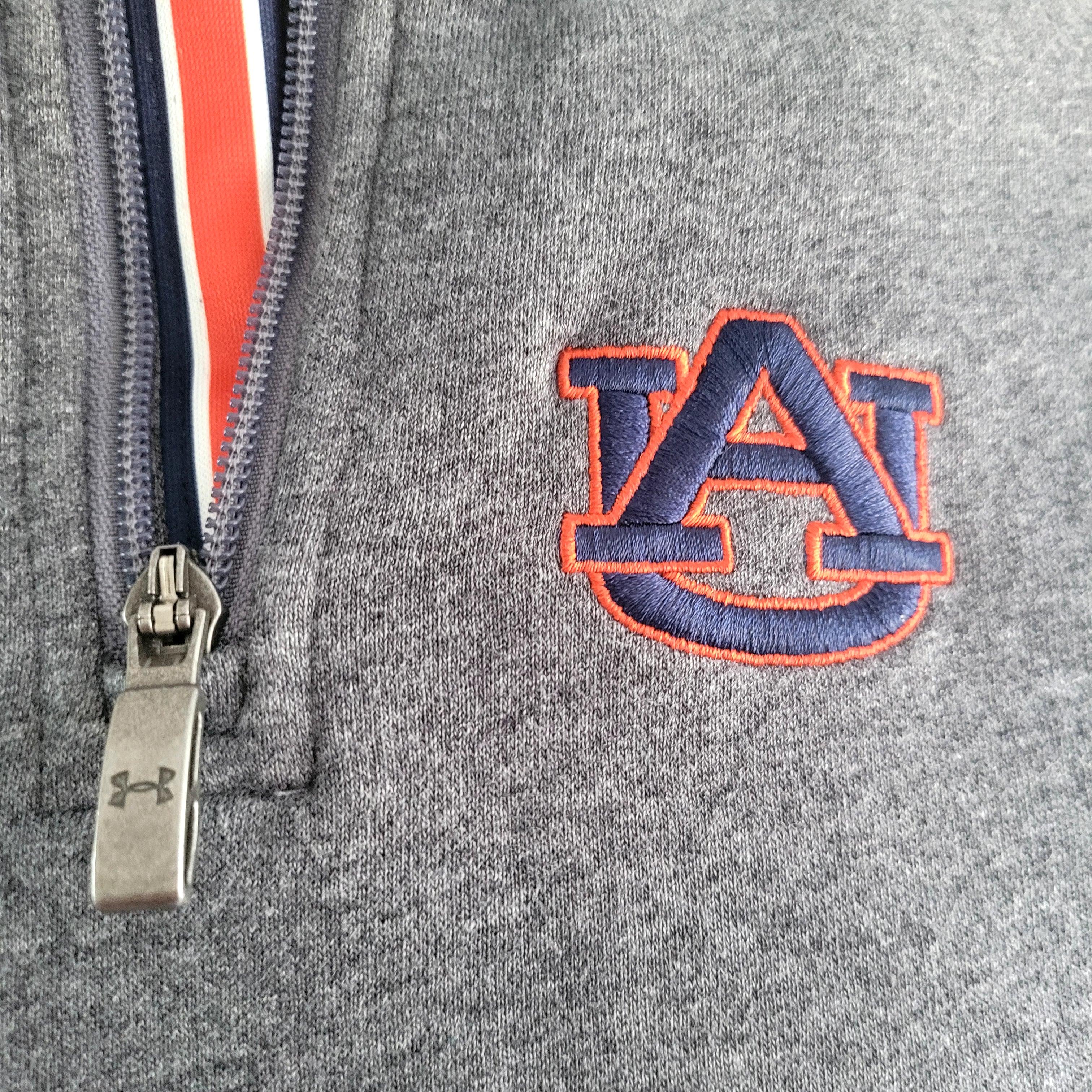 Under Armour Auburn Tigers 1/4 Zip ColdGear Pullover (XS, Gray) Cotton - USASTARFASHION