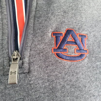 Under Armour Auburn Tigers 1/4 Zip ColdGear Pullover (XS, Gray) Cotton - USASTARFASHION