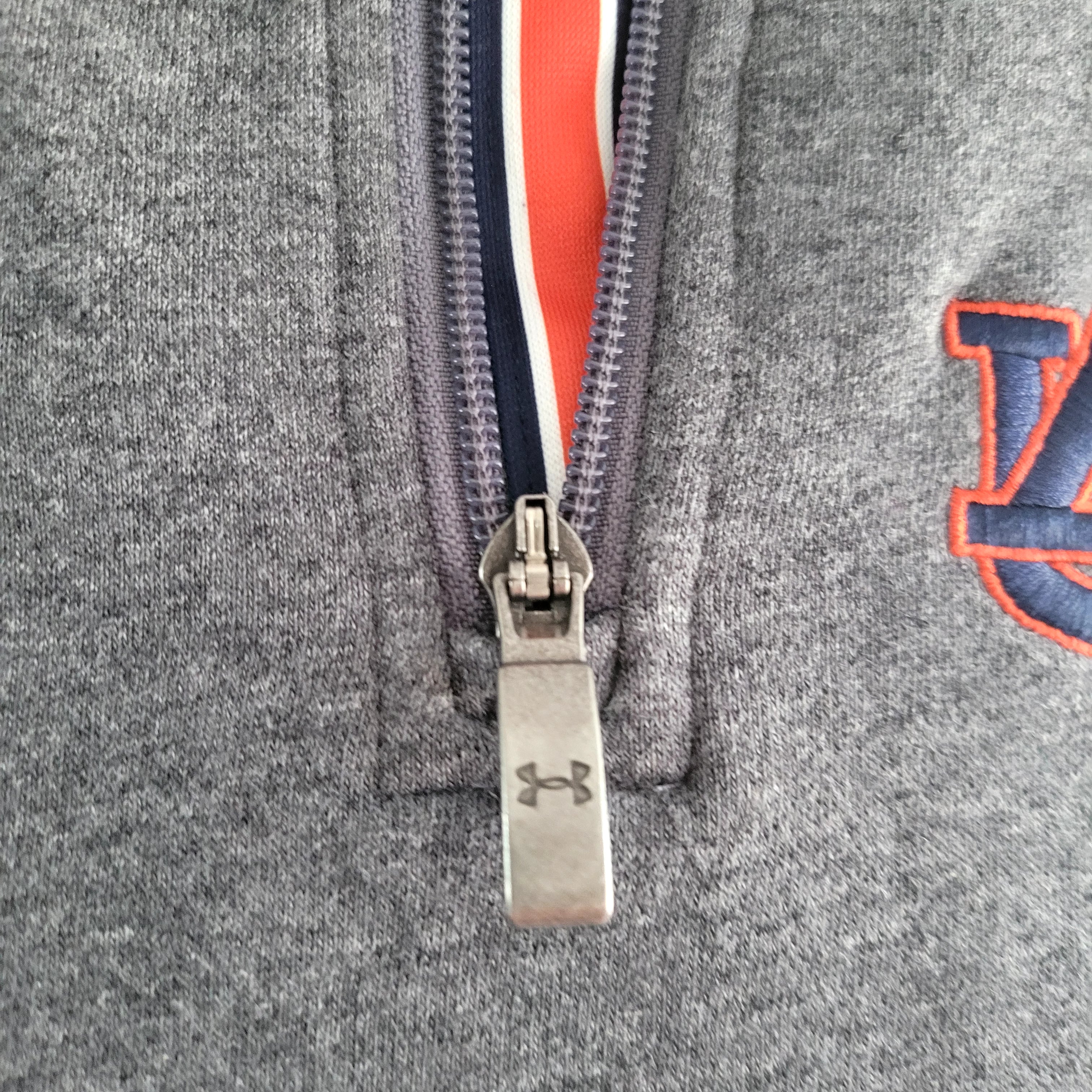 Under Armour Auburn Tigers 1/4 Zip ColdGear Pullover (XS, Gray) Cotton - USASTARFASHION