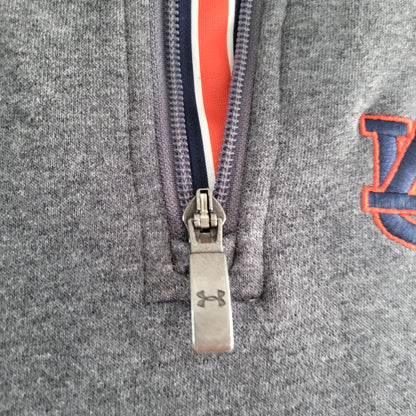 Under Armour Auburn Tigers 1/4 Zip ColdGear Pullover (XS, Gray) Cotton - USASTARFASHION