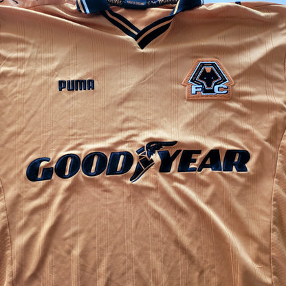 Wolverhampton Wanderers FC Puma 1998-2000 Home Shirt - Size M - USASTARFASHION