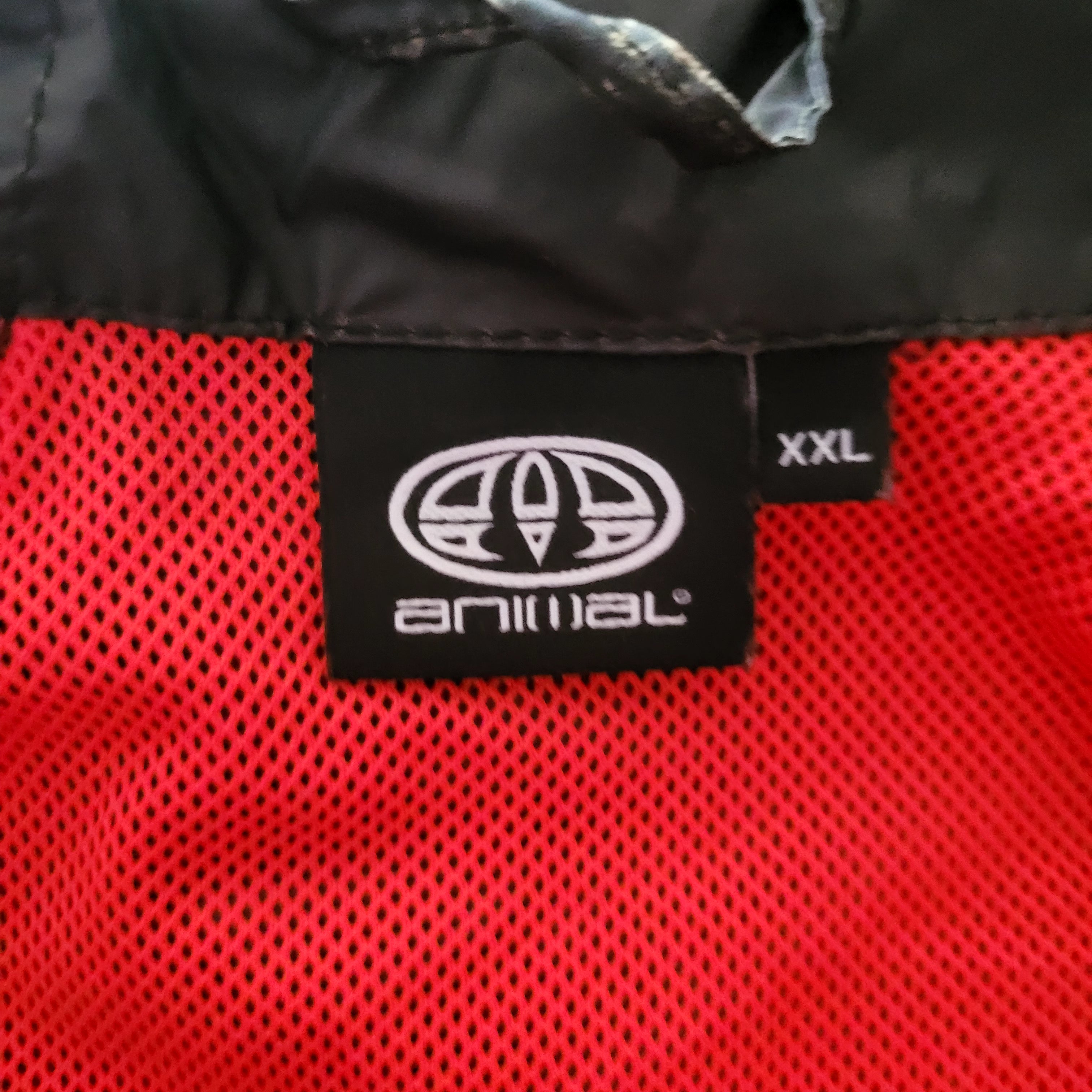 Animal Packaway Waterproof Jacket - XXL - Black/Red - USASTARFASHION