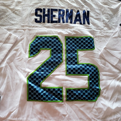 Nike On Field Richard Sherman #25 Seattle Seahawks Jersey – White – Size 60 - USASTARFASHION