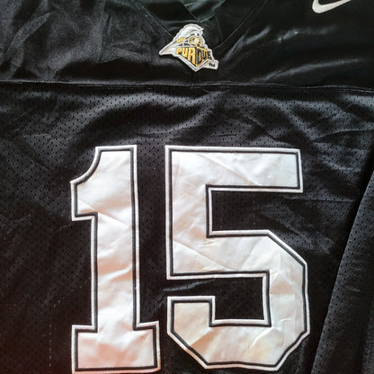 Nike Purdue Boilermakers #15 Drew Brees Football Jersey – Black Gold – Size L - USASTARFASHION