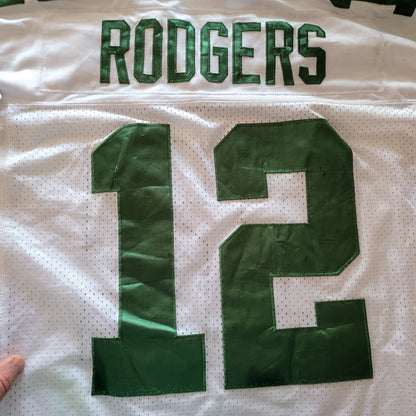 Reebok Green Bay Packers Aaron Rodgers #12 White Away Jersey (Men's Size 52) - USASTARFASHION