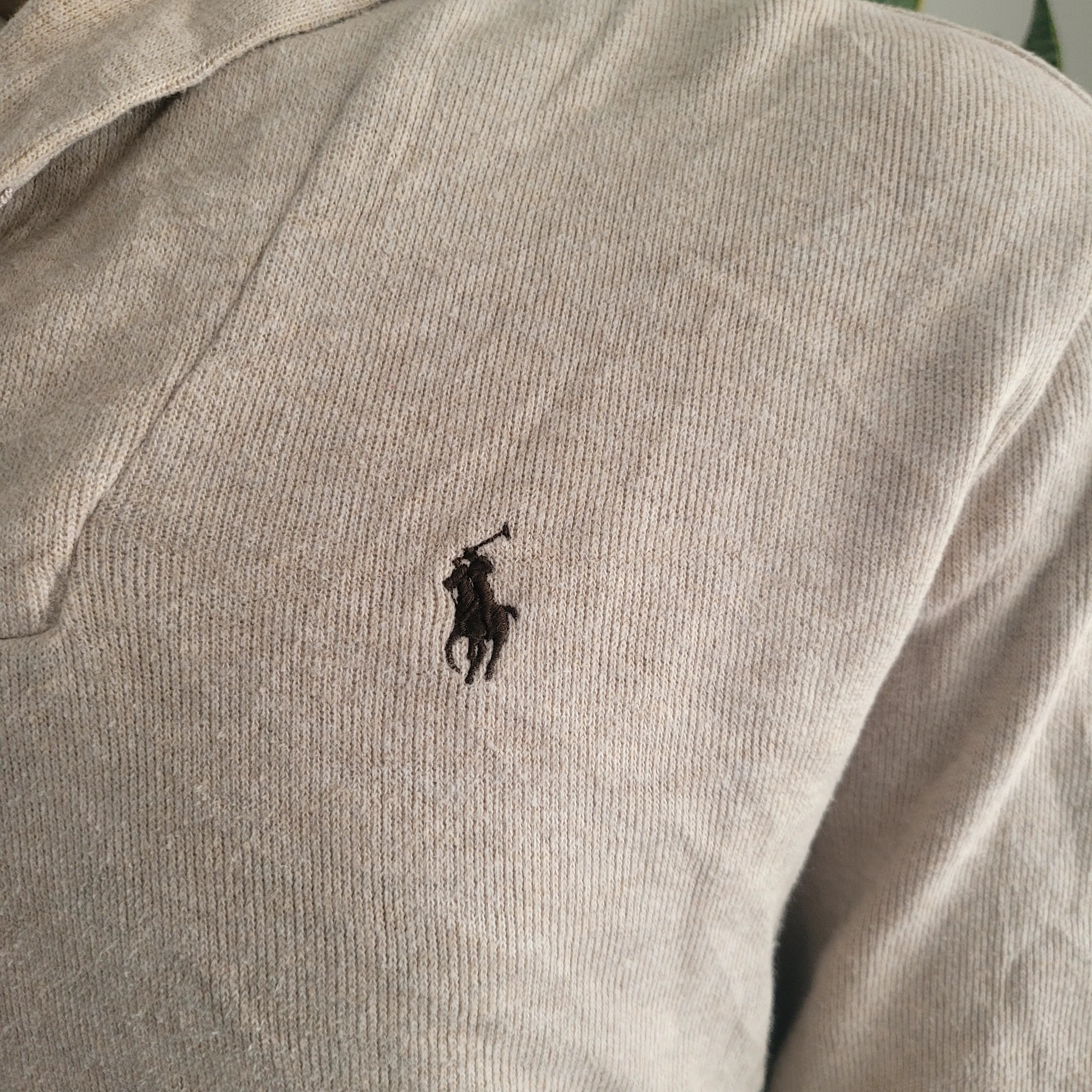 Polo Ralph Lauren Shawl Collar Sweatshirt – Beige, Size M - USASTARFASHION