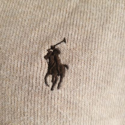 Polo Ralph Lauren Shawl Collar Sweatshirt – Beige, Size M - USASTARFASHION