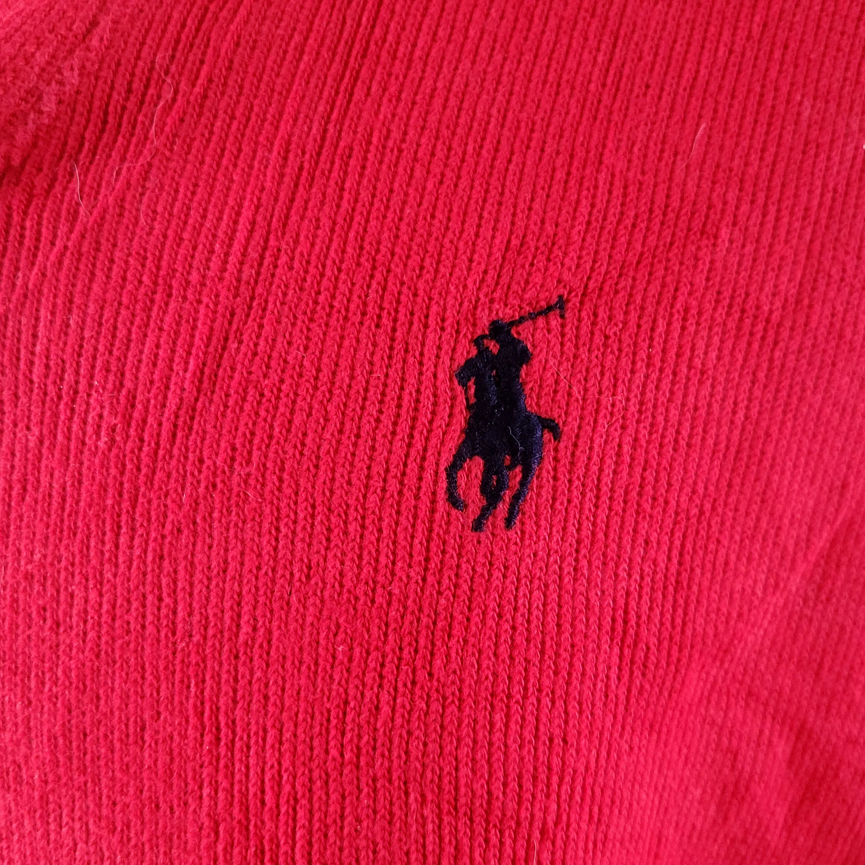 Vintage Polo Ralph Lauren Shawl Sweatshirt – Red, Size L - USASTARFASHION
