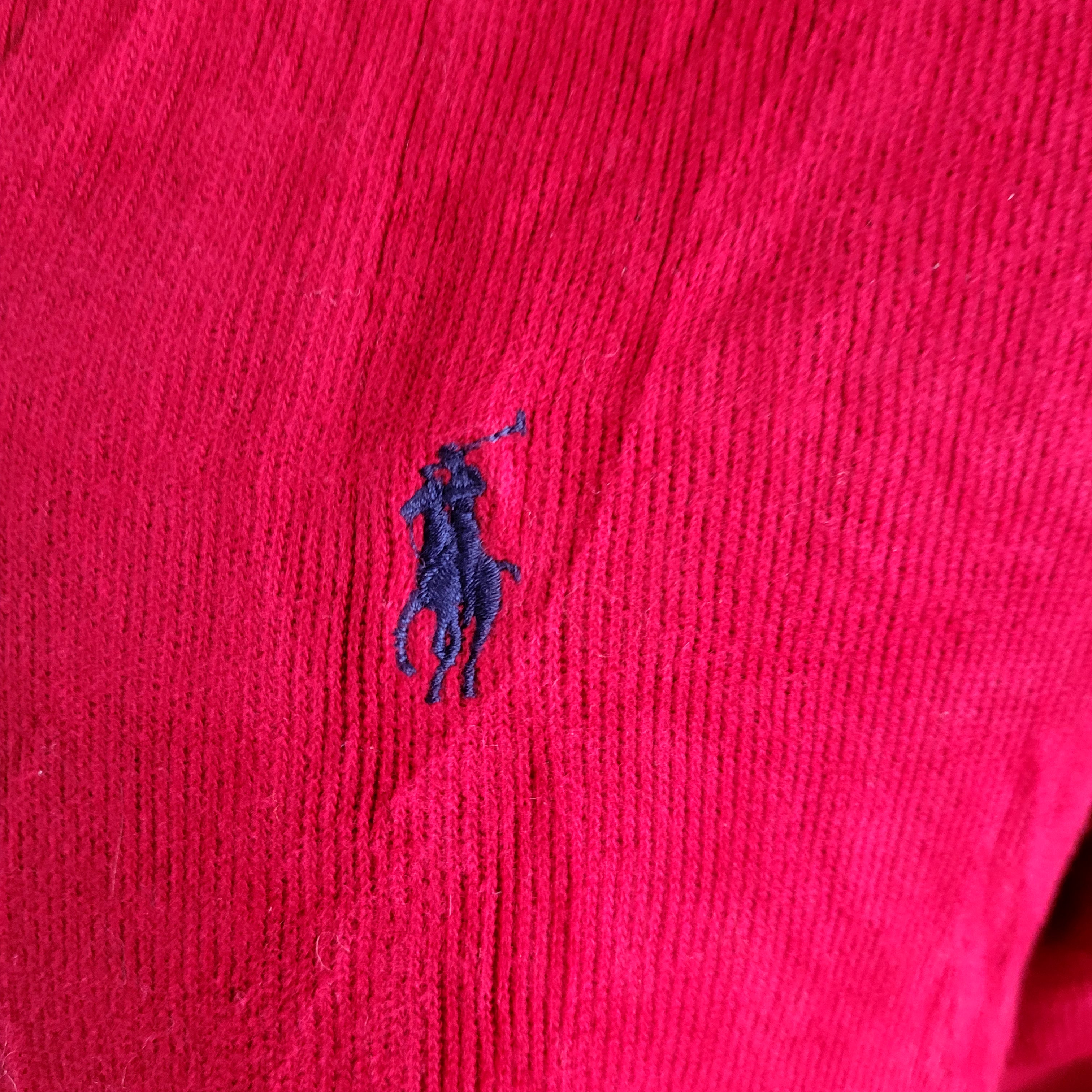 Vintage Polo Ralph Lauren Shawl Sweatshirt – Red, XXL - USASTARFASHION