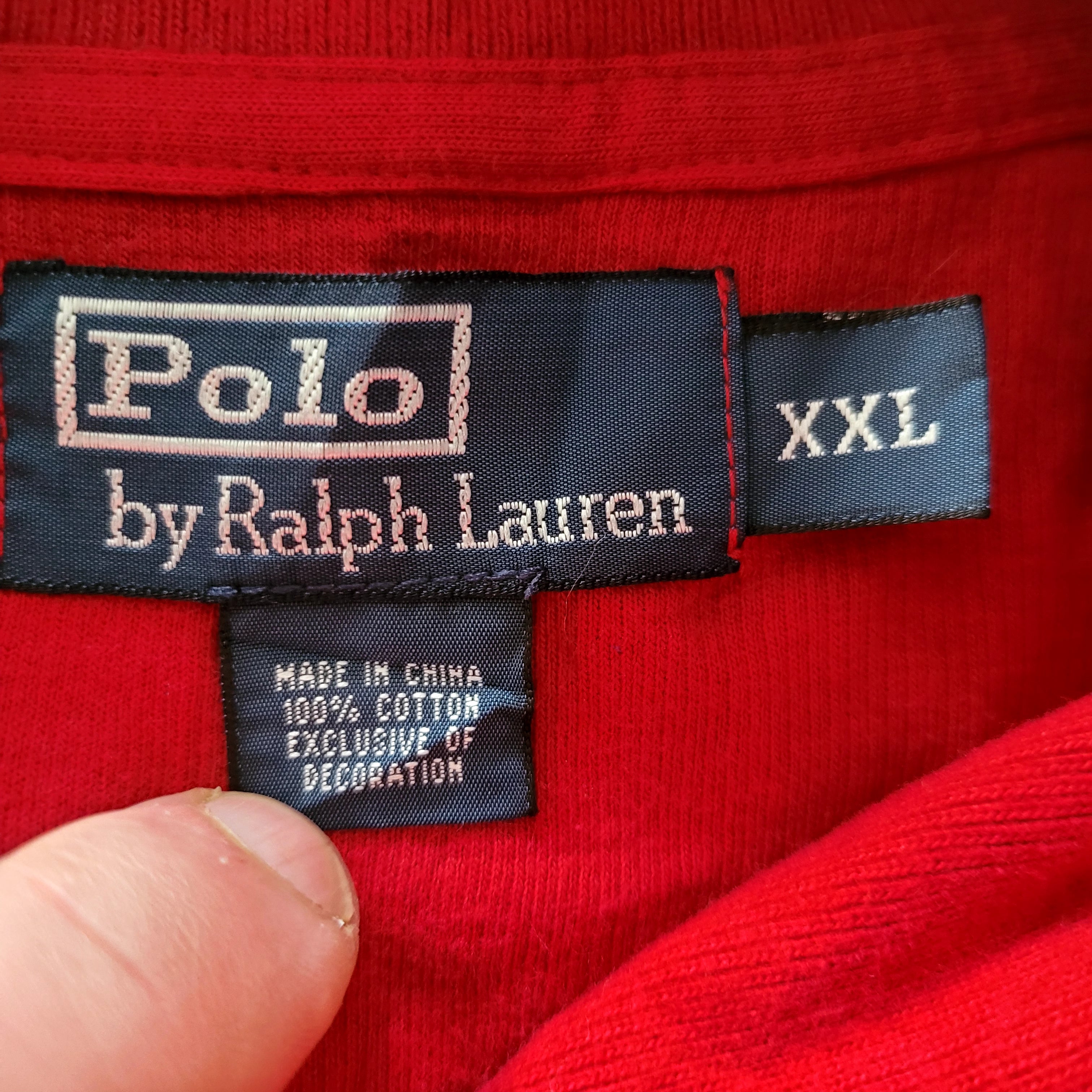 Vintage Polo Ralph Lauren Shawl Sweatshirt – Red, XXL - USASTARFASHION