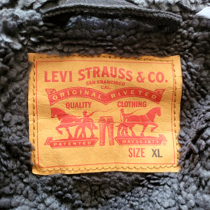 Levi’s Black Sherpa Trucker Jacket - Size XL - USASTARFASHION