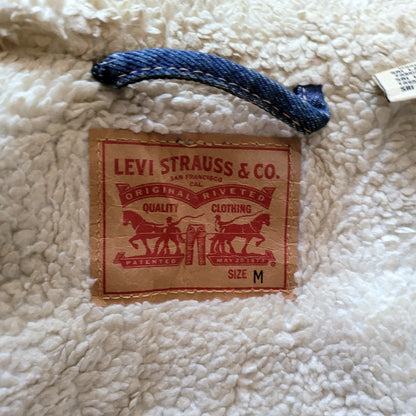 Levi’s Sherpa-Lined Trucker Jacket – Youth or Ladies Size M - USASTARFASHION